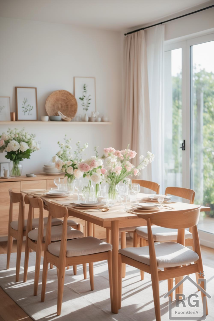 A Scandinavian style dining room.