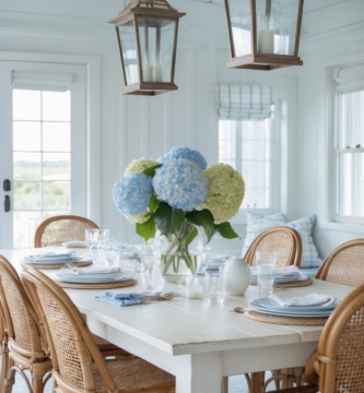 A Hamptons style dining room.