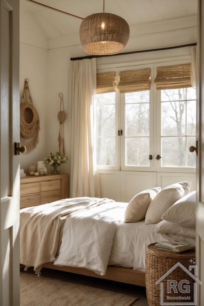 An organic chic guest bedroom.