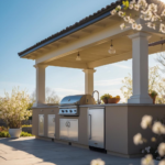 An outdoor kitchen.