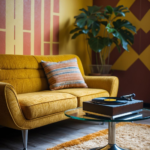 A funky 1970s inspired lounge room.