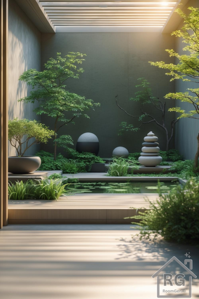 A contemporary Zen garden.