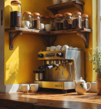 A sunny espresso nook.