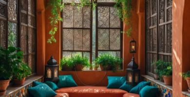 A Moroccan inspired sunroom.