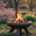 A rustic outdoor firepit.