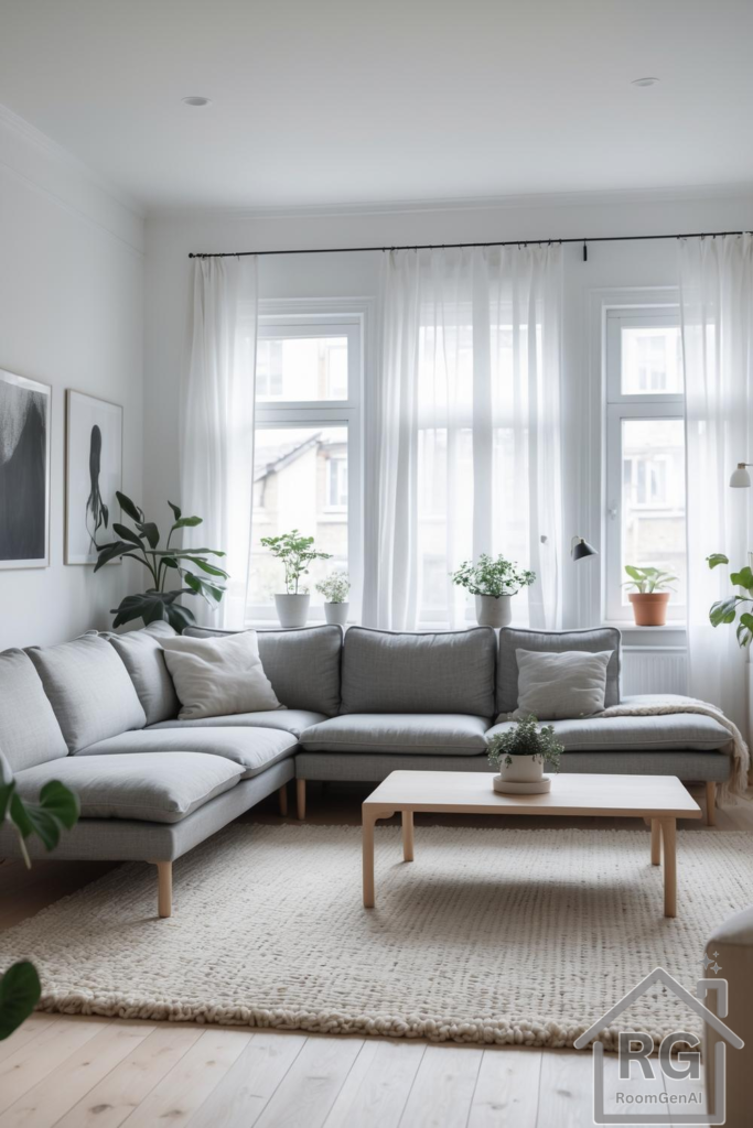 A Scandinavian living room.