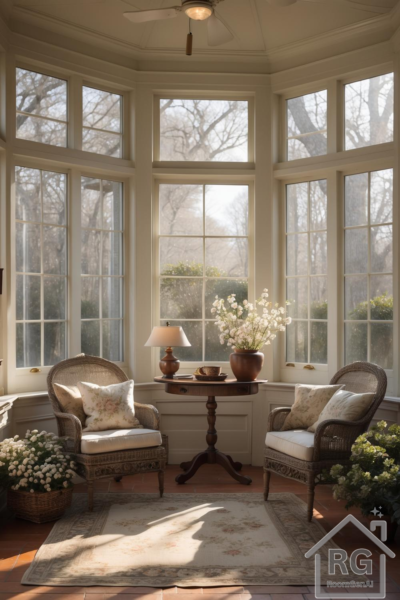 A classic traditional style sunroom.