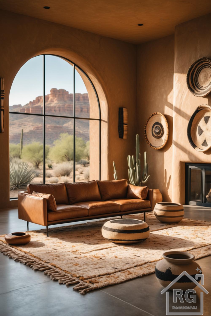 A Southwestern style living room.