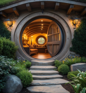 A Hobbit-inspired home entrance.