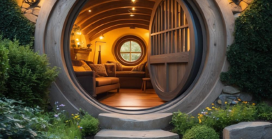 A Hobbit-inspired home entrance.