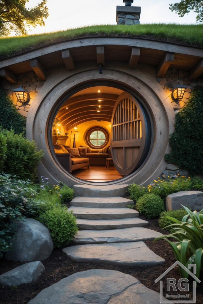 A Hobbit-inspired home entrance.