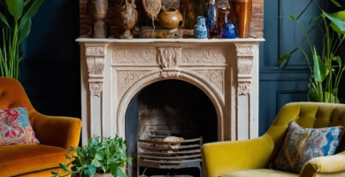 A bohemian-chic living room.