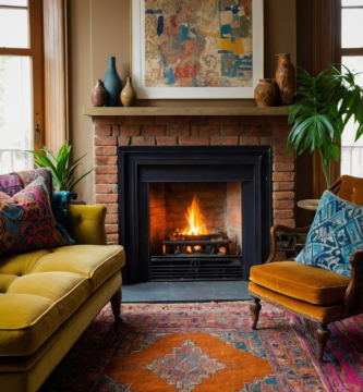 A bohemian style living room.