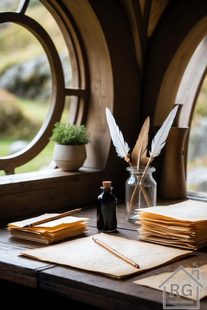 A hobbit style writer's nook.